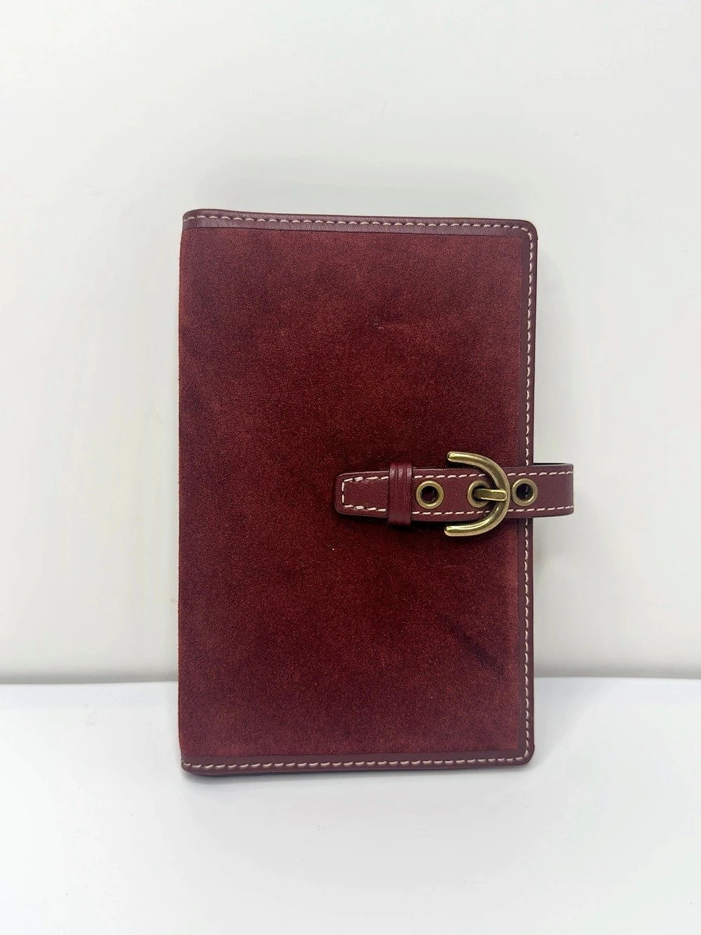 Coach Vintage Soho Bordeaux Suede Mini Agenda Planner Cover Y2K Rare